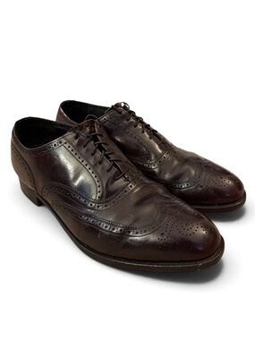 French Shriner Sterling Wingtip Oxford 10.5 EEE Oxblood Burgundy Leather Brogue